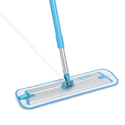 Image of E Cloth Deep Clean Mop, Microfibre Mop for Floor Cleaning, Great Hardwood, Laminate, Tile and Stone Flooring, Washable Reusable, Blue &amp; Silver, 5 Pack