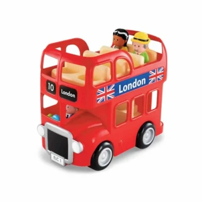Image of Happyland Early Learning Centre London Bus Imagination Playset with 2 Character Figures and Red Double Decker Vehicle for Toddlers Ages 18 months to 5 years
