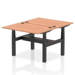 Image of Air B2B 1200x800mm Height Adjustable 2P Bench Desk CP Beech/Black