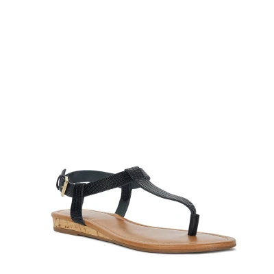 Image of Dune London Womens Ladies Lari Cork Wedge Sandals Black Leather Size UK 3