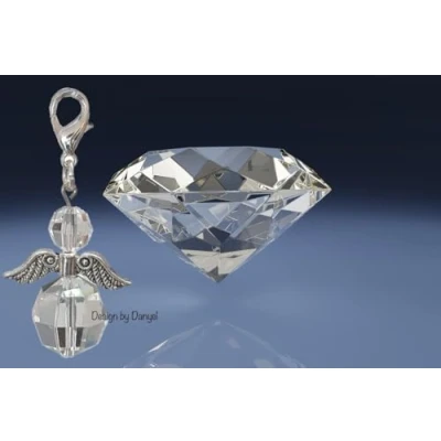 Image of DDesign Guardian Angel with Swarovski Crystals Silver (Car Pendant, Window Crystal, Decoration, Lucky Angel, Keyring, Swarovski)