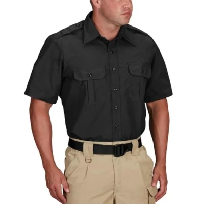 Image of Propper Men&#039;s Short Sleeve Tactical Dress Shirt, Black, Small