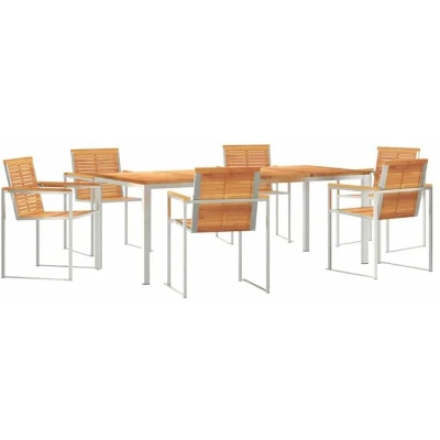 Image of vidaXL 7 Piece Garden Dining Set Solid Wood Acacia