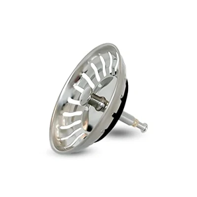 Image of Minismus Stainless Steel Modern Kitchen Sink Strainer, Adjustable Drain Plug 82 mm, Rust proof, Dishwasher safe, Silver