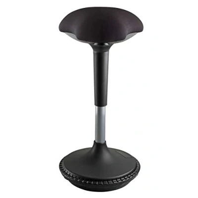 Image of Unilux Moove Stool Office Chair for Height Adjustable Desks, Standing Support Black