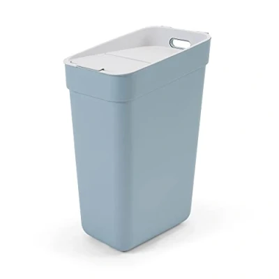 Image of Curver Ready to Collect 100% Recycled 30L Kitchen Accessories Recycling Lift Top Bin Smoked Grey with Light Lid