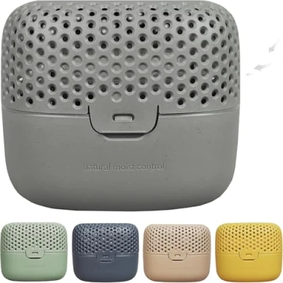 Image of AbsoDry Duo Family Dehumidifier Flat without Electricity for Best Air Quality Room Basement, Bathroom, Bedroom Against Mould Grey