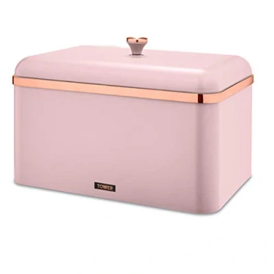 Image of Tower T826130PNK bread box Rectangular Black Steel