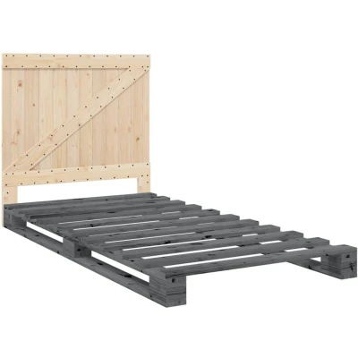 Image of vidaXL Bed Frame without Mattress Grey 100x200 cm Solid Wood Pine