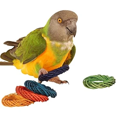 Image of Willow Rainbow Rings Woven Chew Parrot Toy 7 Pack