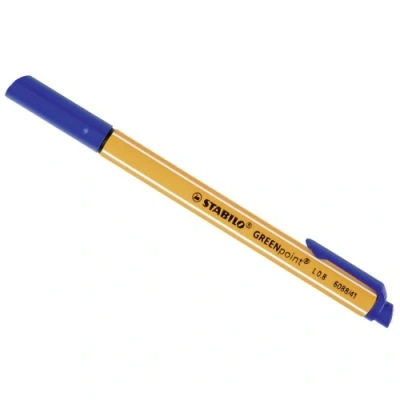 Image of STABILO Set of 3 Greenpoint Felt Pens with Broad Tip 0.8 mm Blueaa