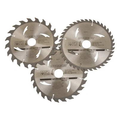 Image of Silverline TCT Circular Saw Blades 20, 24, 40T 3pk 190 x 30 25, 20mm Rings