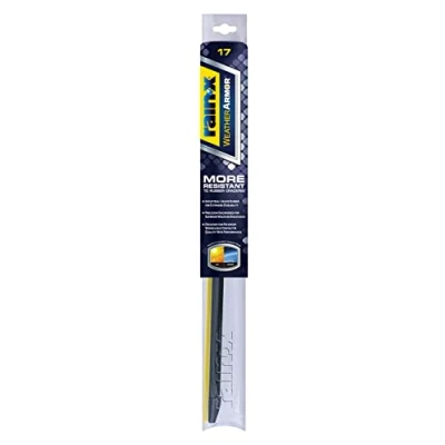 Image of Rain X 830217 WeatherArmor Beam Wiper Blades, 17 Inch Windshield Wipers (Pack of 1), Automotive Replacement Blades With Industrial Grade Synthetic Rubber Squeegee