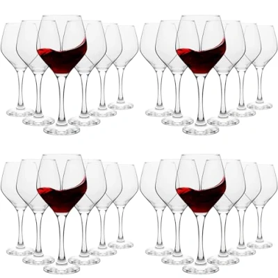 Image of Homiu Large Red Wine Glasses Set of 24 440 ML Napoli Collection Glass Drinking Crystal Clear Wedding Gift Cocktail Home Restaurants Kitchen Dishwasher Safe