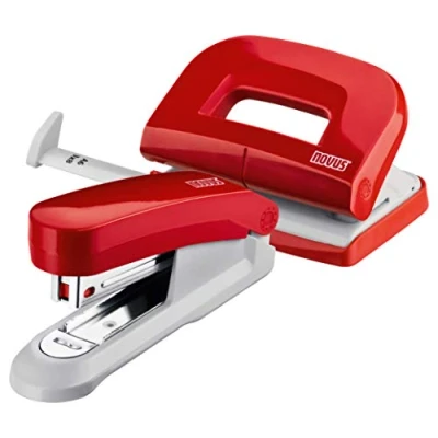 Image of NOVUS Office Desk Accessory Set: (NOVUS Twinset E 15 / 210 L and Stapler Red