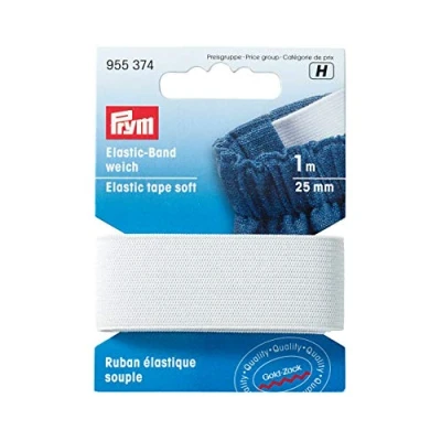 Image of Prym Elastic Tape, Polyester, White, 8 x 5 2 cm