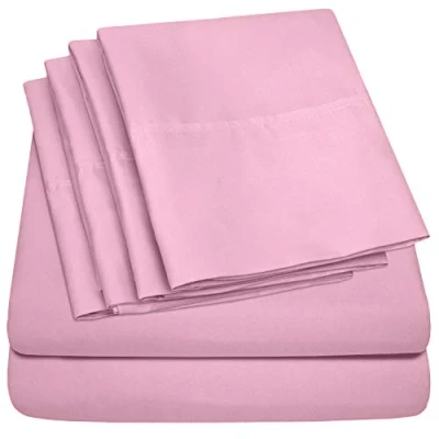 Image of King Size Bed Sheets 6 Piece 1500 Supreme Collection Fine Brushed Microfiber Deep Pocket Sheet Set Bedding 2 Extra Pillow Cases, Great Value, King, Pink