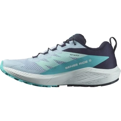 Image of Salomon Sense RIDE 5 Trail running shoes, Women&#039;s, Size: 6.5, Cashmere blue/carbon/peacock blue Textile/synthetics