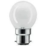 Image of 10 x G45 Round Globe Golf Ball Light Bulbs in 25 Watt Bayonet B22 Fitting Opal (White/Pearl/Opaque/Soft) Finish Double Life: 2,000 Hour