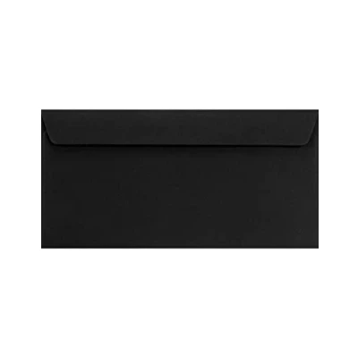 Image of Netuno Pack of 25 Black DIN Long Envelopes 110 x 220 mm 120 g Design DL without Window Coloured Letter Colourful Paper for Invitations