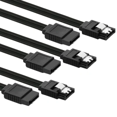 Image of 3 Pack SATA Cable SSD for CD Driver, HDD, SSD, Writer(Black)