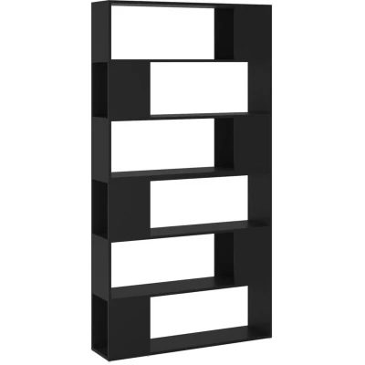 Image of vidaXL Book Cabinet Room Divider Black 100x24x188 cm