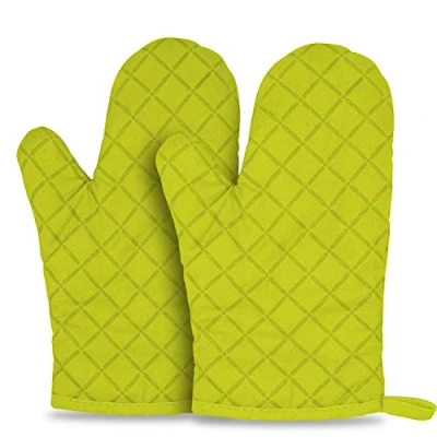 Image of Ankier Oven Gloves,Heat Resistant Silicone Gloves Non Slip Kitchen for Grilling Cooking Baking Microwave Pizza (Green, 1 Pair)