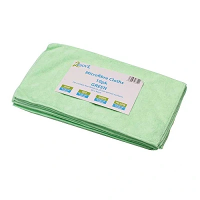 Image of 2Work Microfibre Cloth 400x400mm Green (Pack of 10) CNT01624
