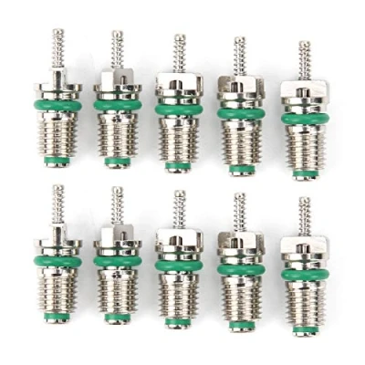Image of Aramox Air Condition Valve Core, 10pcs Car Conditioning Cores Needles High Pressure Resistant for R134A Refrigerant