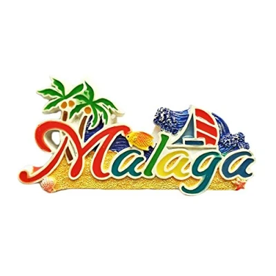Image of 3D Malaga Spain Refrigerator Magnet Letters Style Souvenir Sticker,Spain Hand made Home and Kitchen Decoration Fridge