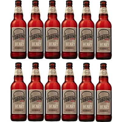 Image of Hobsons Old Henry Rich Auburn Ale Beer 5.2% ABV 500ml (12 Pack) UK Made with British Ingredients, by a Craft Brewery