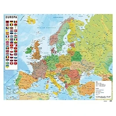 Image of Grupo Erik Map of Europe Poster Mini 40 x 50 cm Shipped Rolled Up Cool Posters Art &amp; Prints Wall
