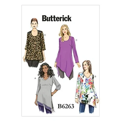 Image of Butterick Patterns 6263, Women&#039;s Tunic,Sizes, Multi Colour, RR (18W 20W 22W 24W)
