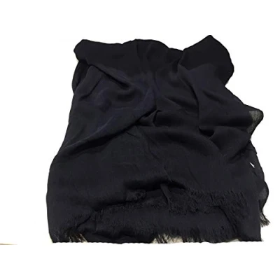 Image of New Ladies Maxi Long RAYON Crinkle Frayed Edges Crimp Scarf Hijab Shawl Wrap Many Colours (Navy)