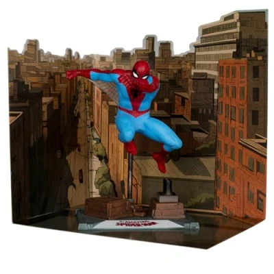 Image of McFarlane Marvel Spider Man 1:10th Scale Collectible with Scene (The Amazing #38) Gold Label Toys