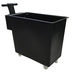Image of 100% Recycled Polyethylene Mobile Tapered Truck w Handle; 200L; Black