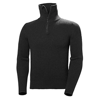 Image of Helly Hansen Men&#039;s Marka Wool Sweater Girls Jumpers, 980 Ebony Melange, S