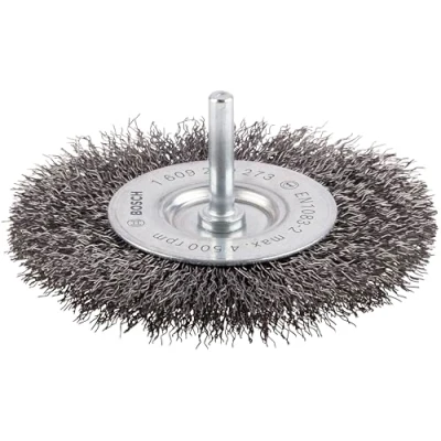 Image of Bosch 1609200273 6 mm Shank Wire Wheel with 100 Crimped and 0.3 Steel