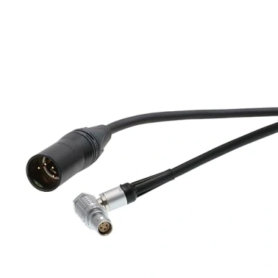 Image of HangTon XLR 4 Pin Female 6 Right Angle Power Cable for RED Komodo X V Raptor DSMC1 DSMC2 DSMC3, DJI Ronin 4D Camera 5ft