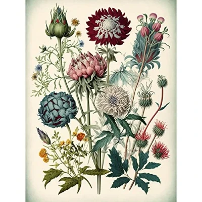 Image of Artery8 Ernst Haeckel Style Vintage Botanical Plant Study Modern Watercolour Painting Illustration Unframed Wall Art Print Poster Home Decor Premium