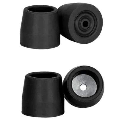 Image of 1&quot; 25mm Heavy Duty Rubber Ferrules by HEALUA, 4 Pack End Caps Stoppers Tips for Walking Sticks, Canes or Crutches, Durable Extra Widen Cane Cane, Black