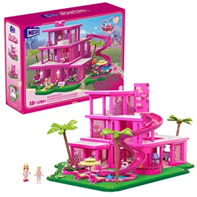 Image of MEGA Barbie The Movie Building Toys for Adults, DreamHouse Replica with 1795 Pieces, and Ken Micro Dolls Accessories, Collectors, HPH26