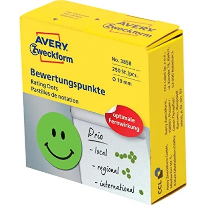 Image of Avery Zweckform 3858 Rating Dots (Diameter 19 mm, 1/250 (Green)