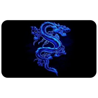Image of Silent Monsters Mouse Mat Medium 36 x 25 cm / 14 10 inches, Pad Design: Blue Dragon, Lasercut Edges, Mousemat for Office and Gaming, Mousepad Non Slip Rubber Base, Desk