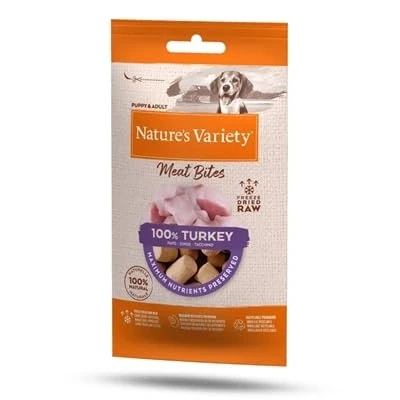 Image of Natures Menu NATURE&#039;S VARIETY FREEZE DRIED MEAT BITES TURKEY (12 x 20g)