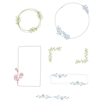 Image of Sizzix Layered Clear Craft Stamps for Card Making 11PK Drawn Frames by Lisa Jones, Grey, One Size