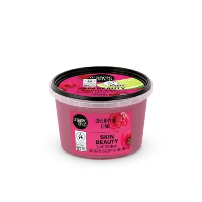 Image of Organic Shop Skin Beauty Softening Sugar Body Scrub Cherry &amp; Lime, 250 ml