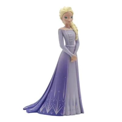 Image of Bullyland Walt Disney, Frozen 2, Elsa with Purple Dress, Toy Figure Details Hand Painted Made from PVC Material, Approx. 10 cm, 3 Years, Ideal for Imaginative Play 13510