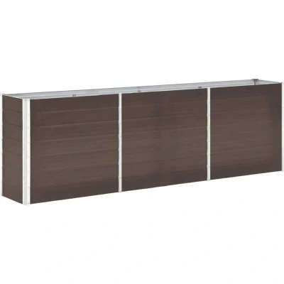 Image of vidaXL Garden Raised Bed Galvanised Steel 240x40x77 cm Brown
