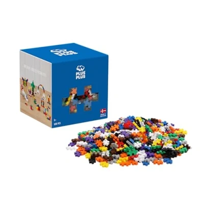 Image of Plus Building Blocks Toy 600 pc Kids Construction Toys, Creative Learning Resources and STEM Play for Home Travel Girls Boys Toys Age 5 Basic Pieces